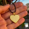 Кулон Серце України з гербом. Кольори прапор України. Колір золото на шнурку